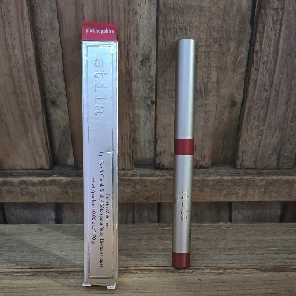 Stila Trifecrta Metallica Lip Eye & Cheeks Stick-Pink Sapphire
